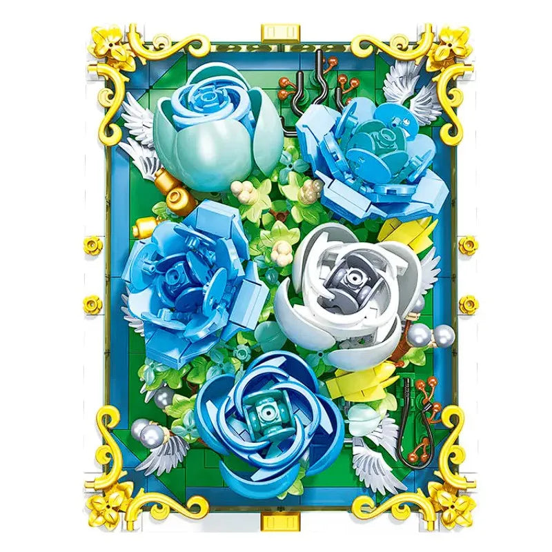 Building Blocks Art MOC Heart Of The Ocean Picture Frame Bricks Toy Construction Set Toys - 1