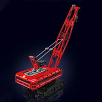 Thumbnail for Building Blocks Tech MOC Motorized Red Crawler Crane Bricks Toy - 4