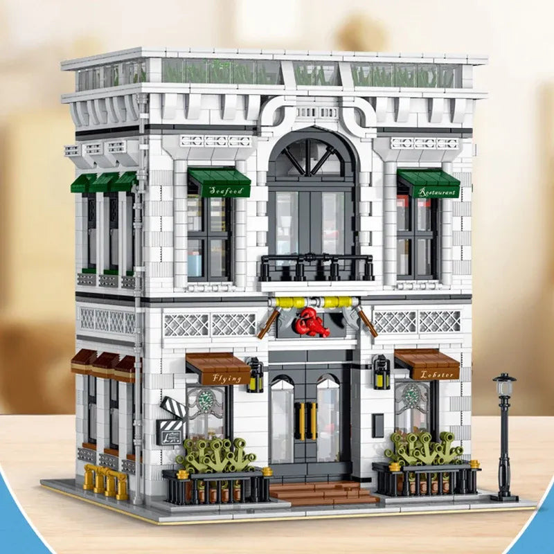 Building Blocks Creator Expert City MOC Seafood Restaurant Bricks Toy - 2