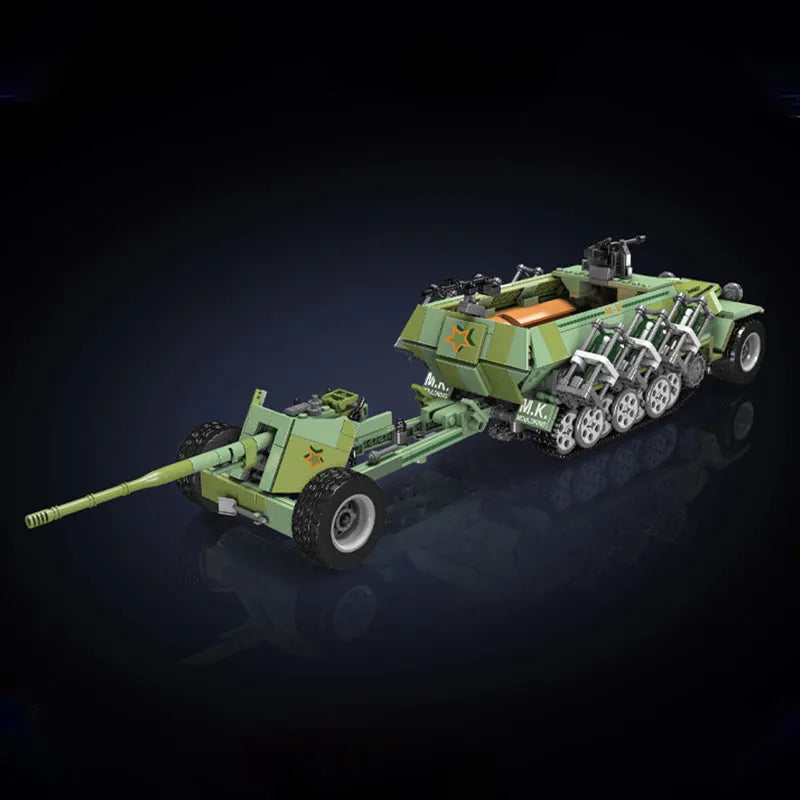 Building Blocks Military Motorized Semi Tracked Armored Vehicle Bricks Toy - 6