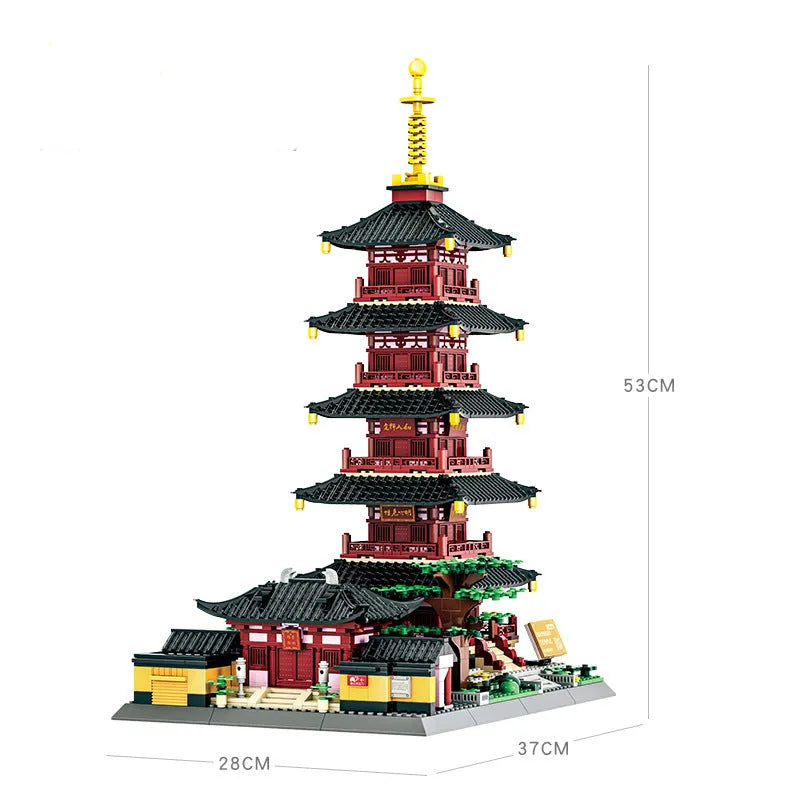 Building Blocks Creator Expert MOC China Hanshan Temple Bricks Toy - 2