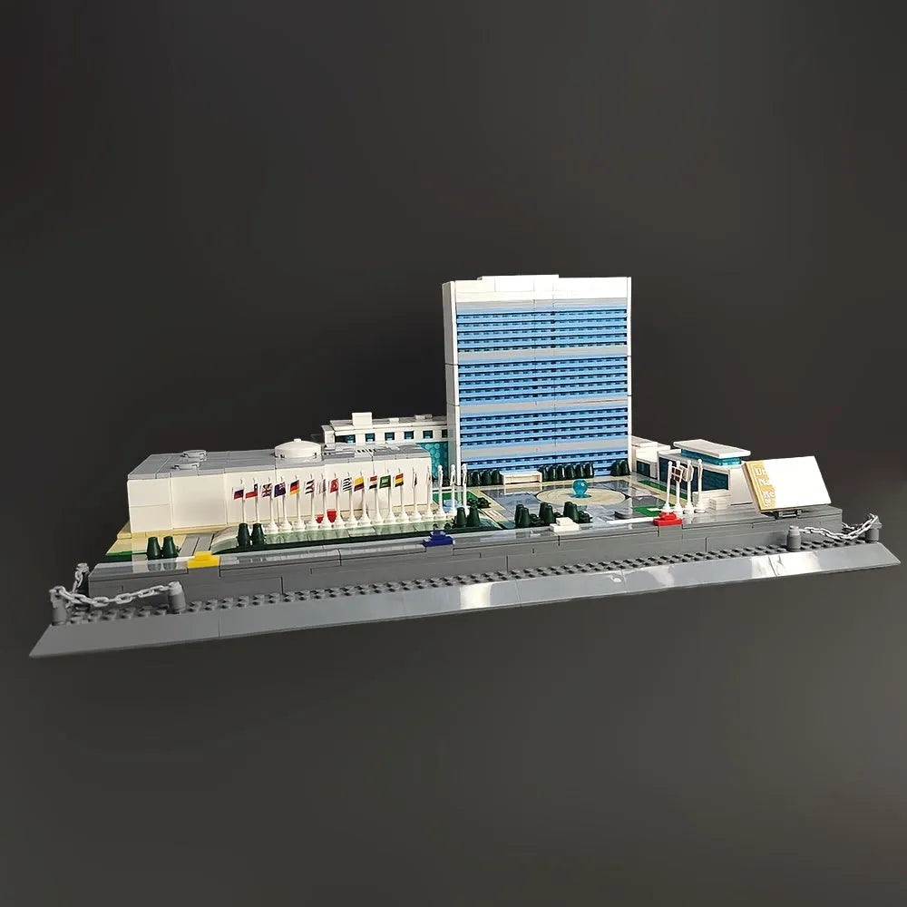Building Blocks MOC Architecture NY United Nations HQ Bricks Kids Toys Construction Set Toys - 9