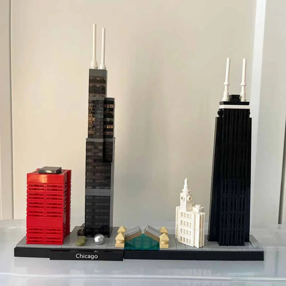 Building Blocks Architecture MOC Chicago Skyline Bricks Toy - 3