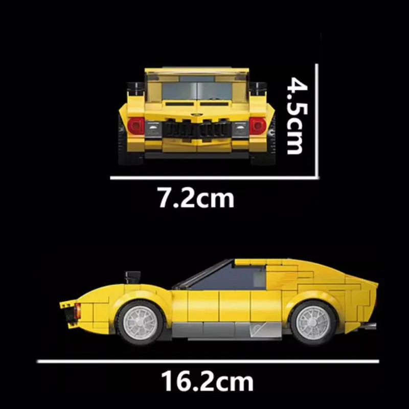 Building Blocks Tech Mini Lambo Miura Speed Champions Racers Bricks Toy Construction Set Toys - 6