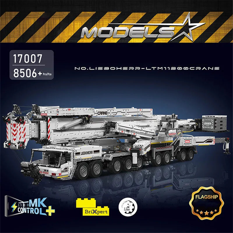 Building Blocks Tech MOC Motorized Liebherr LTM 11200 Crane Bricks Toy - 2