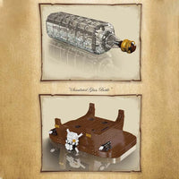 Thumbnail for Building Blocks Art Queen Anne’s Revenge Drifting Bottle Ship Bricks Toy Construction Set Toys - 8