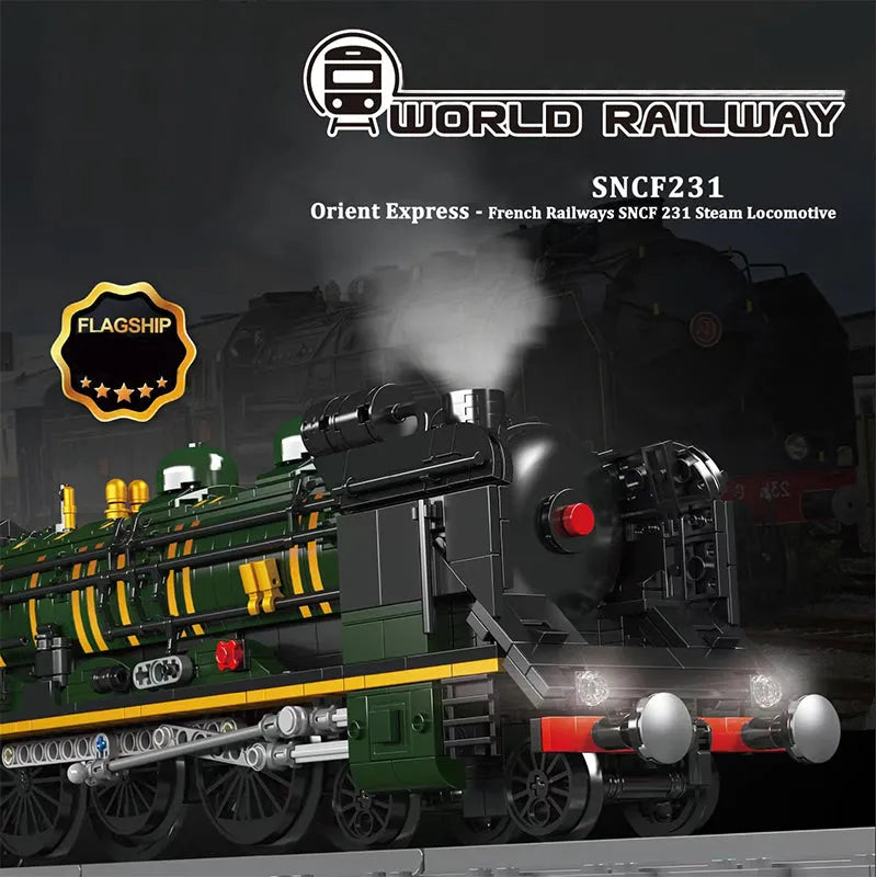 Building Blocks Orient Express French Railways SNCF 231 Steam Locomotive Bricks Toy Construction Set Toys - 1