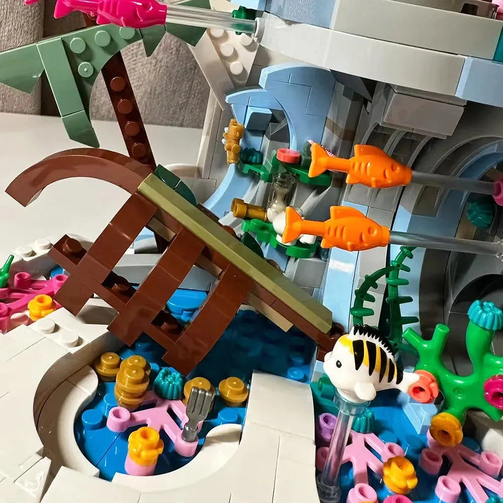 Building Blocks Expert Creator The Little Mermaid Royal Clamshell Bricks Toy Construction Set Toys - 3