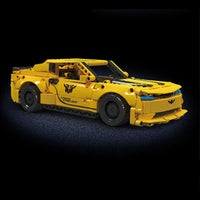 Thumbnail for Building Blocks Tech Bumblebee Pull Back Sports Car Bricks Toy - 4