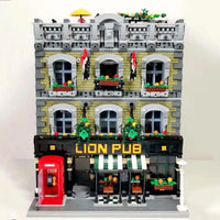 Thumbnail for Building Blocks Expert MOC 89107 Lion Pub Club Bricks House Kids Toys - 16