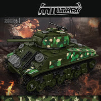 Thumbnail for Building Blocks Military Motorized M4 Sherman Tank Bricks Toy Construction Set Toys - 2