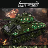 Thumbnail for Building Blocks Military Motorized M4 Sherman Tank Bricks Toy - 2