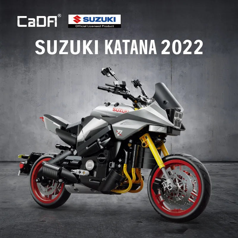 Building Blocks Tech MOC Suzuki Katana Motorcycle Bricks Toy Construction Set Toys - 4