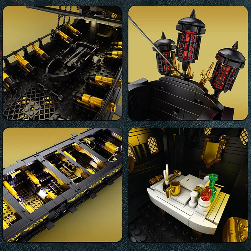 Building Blocks Pirates Of Caribbean MOC Black Pearl Ship Bricks Toy - 7