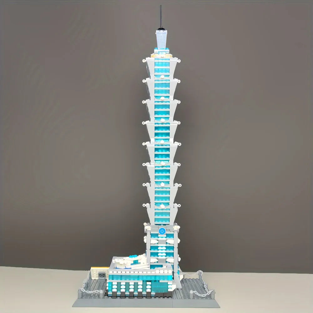 Building Blocks MOC Architecture Taipei 101 Tower Bricks Toys - 11