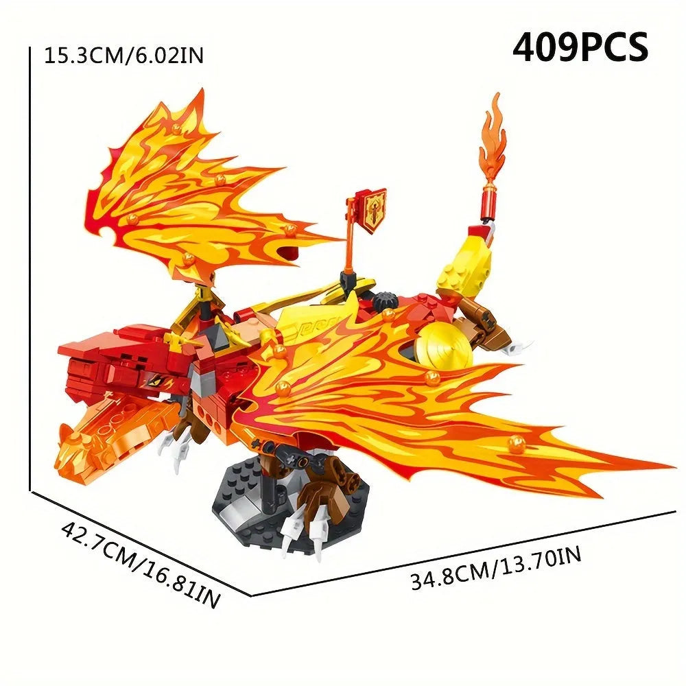 Building Blocks Creator Ideas MOC Movie Fire Dragon Bricks Toy Construction Set Toys - 1