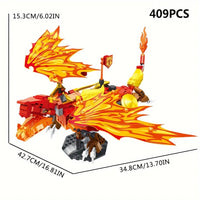 Thumbnail for Building Blocks Creator Ideas MOC Movie Fire Dragon Bricks Toy Construction Set Toys - 1
