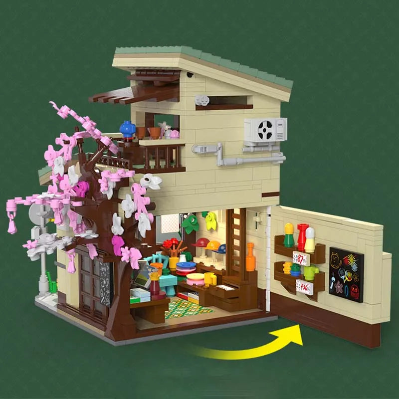 Building Blocks Creator Expert Japanese Style Cats Store Bricks Toy - 8