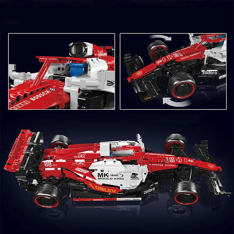 Microblocks F1 Tech Motorized MOC F1 Arrow Racing Car Bricks Toy