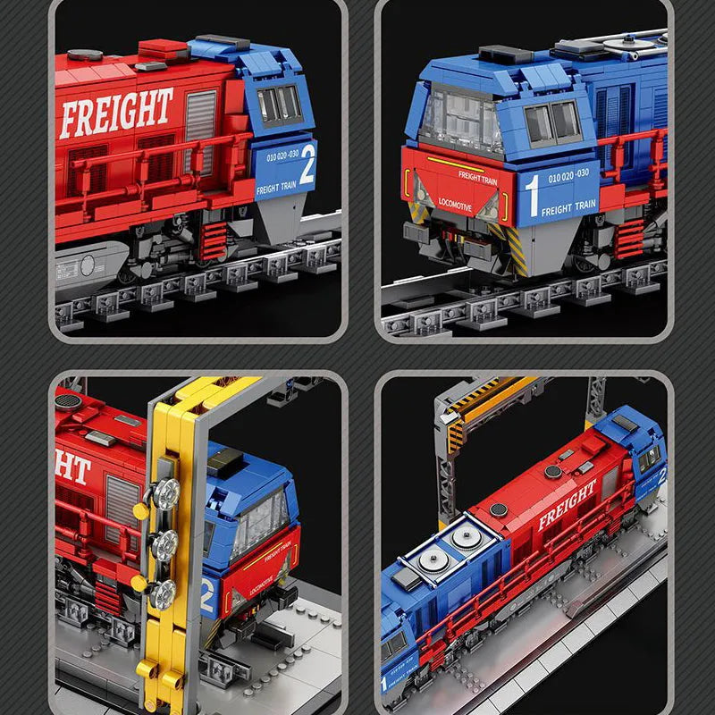 Building Blocks Tech MOC G2000 European Freight Train Bricks Toy Construction Set Toys - 7