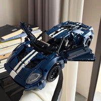 Thumbnail for Building Blocks Tech MOC 2022 Ford GT Racing Sports Car Bricks Toy - 1