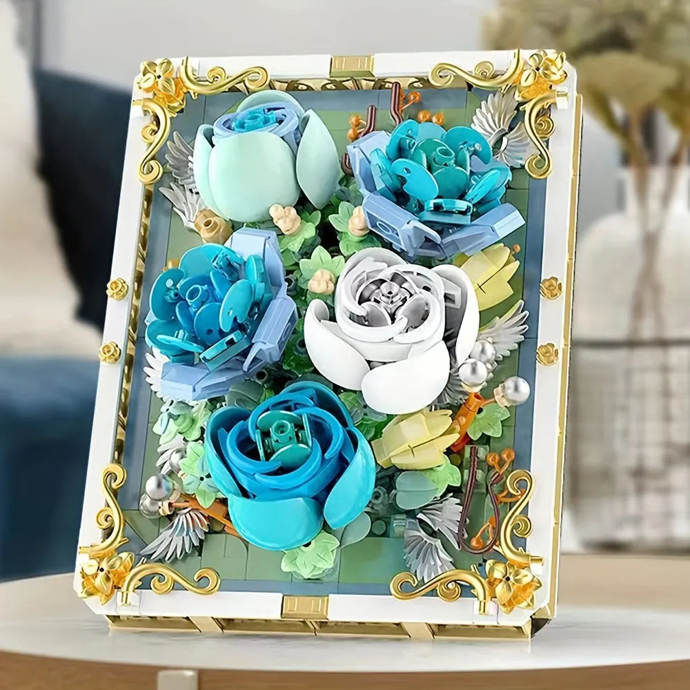 Building Blocks Art MOC Heart Of The Ocean Picture Frame Bricks Toy Construction Set Toys - 2
