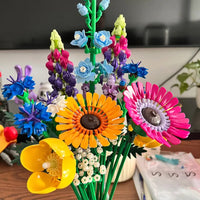 Thumbnail for Building Blocks Creator Expert Botanical Wildflower Bouquet Bricks Toy - 5