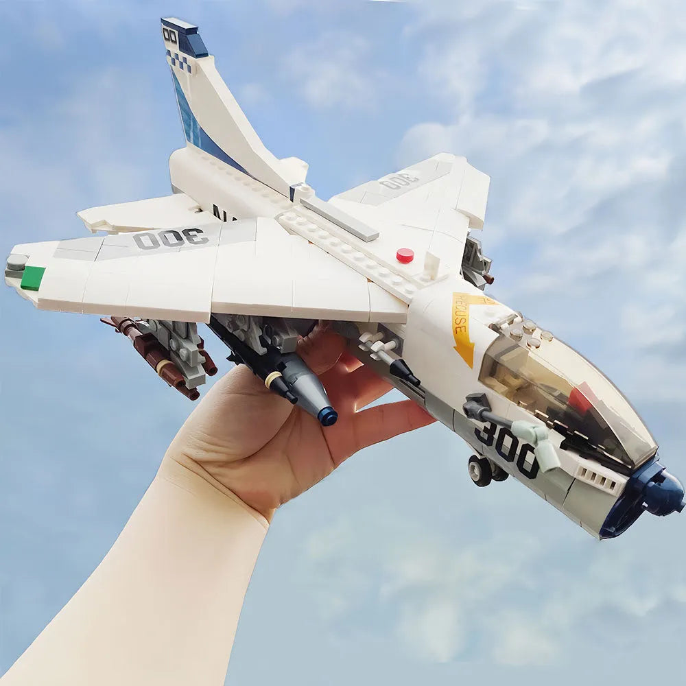 Building Blocks MOC Military Aircraft A-7 Fighter Jet Attack Plane Bricks Toys Construction Set Toys - 8