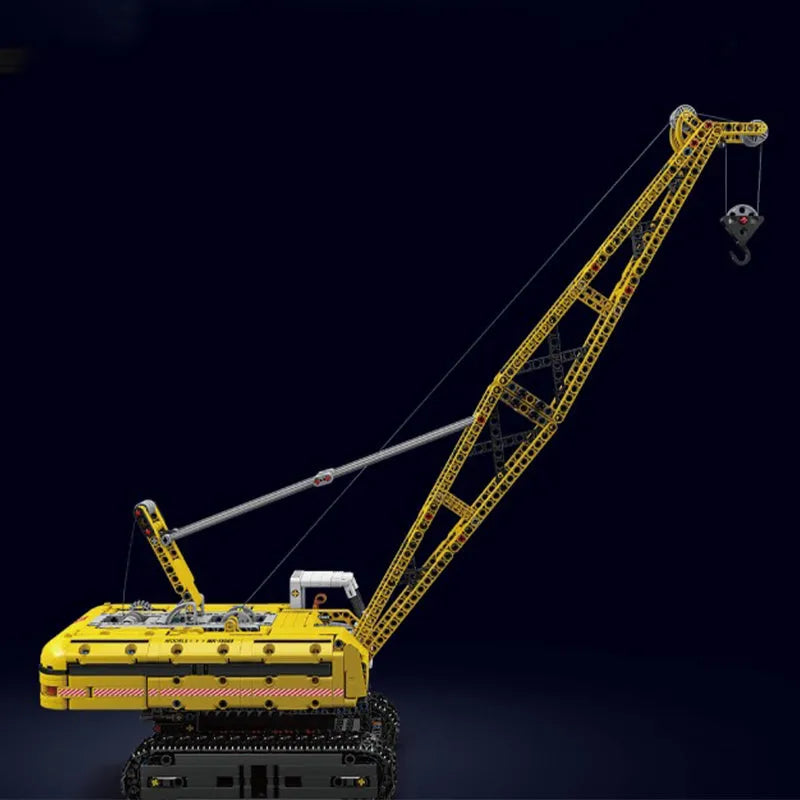 Building Blocks Tech MOC Motorized Yellow Crawler Crane Bricks Toy - 4