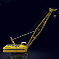Thumbnail for Building Blocks Tech MOC Motorized Yellow Crawler Crane Bricks Toy - 4