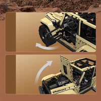 Thumbnail for Building Blocks Tech MOC RC Jeep Wrangler SUV Car Bricks Toy Construction Set Toys - 6
