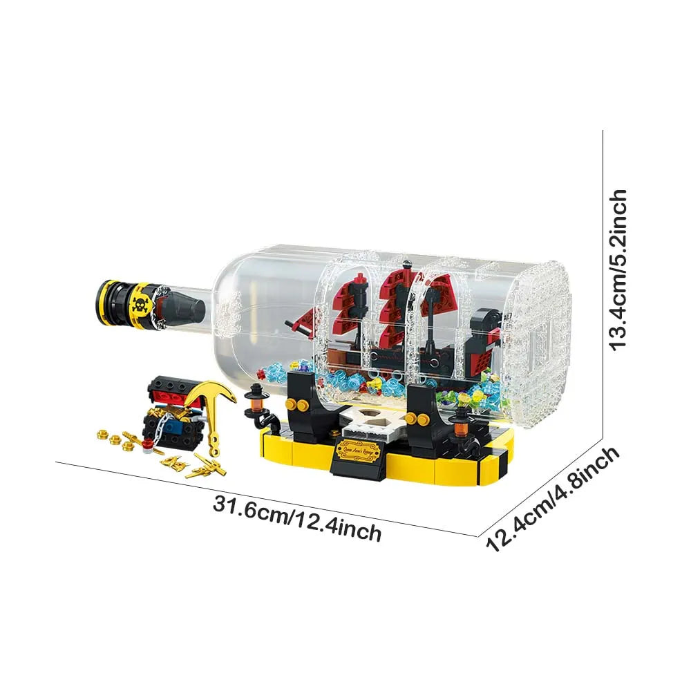 Building Blocks Creator Expert Ideas Ship In A Bottle Bricks Toy - 1