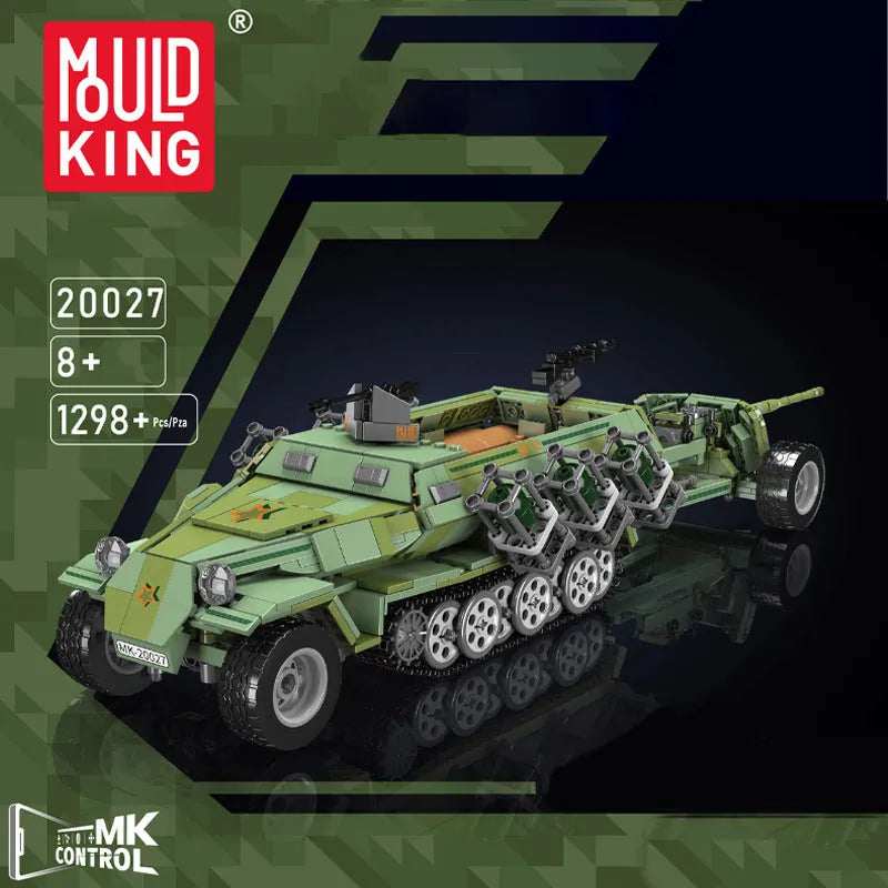 Building Blocks Military Motorized Semi Tracked Armored Vehicle Bricks Toy - 2
