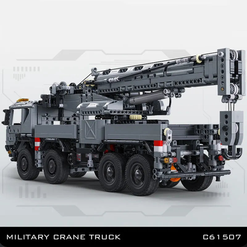Building Blocks Military Tech Rescue Vehicle Crane Truck Bricks Toy Construction Set Toys - 5