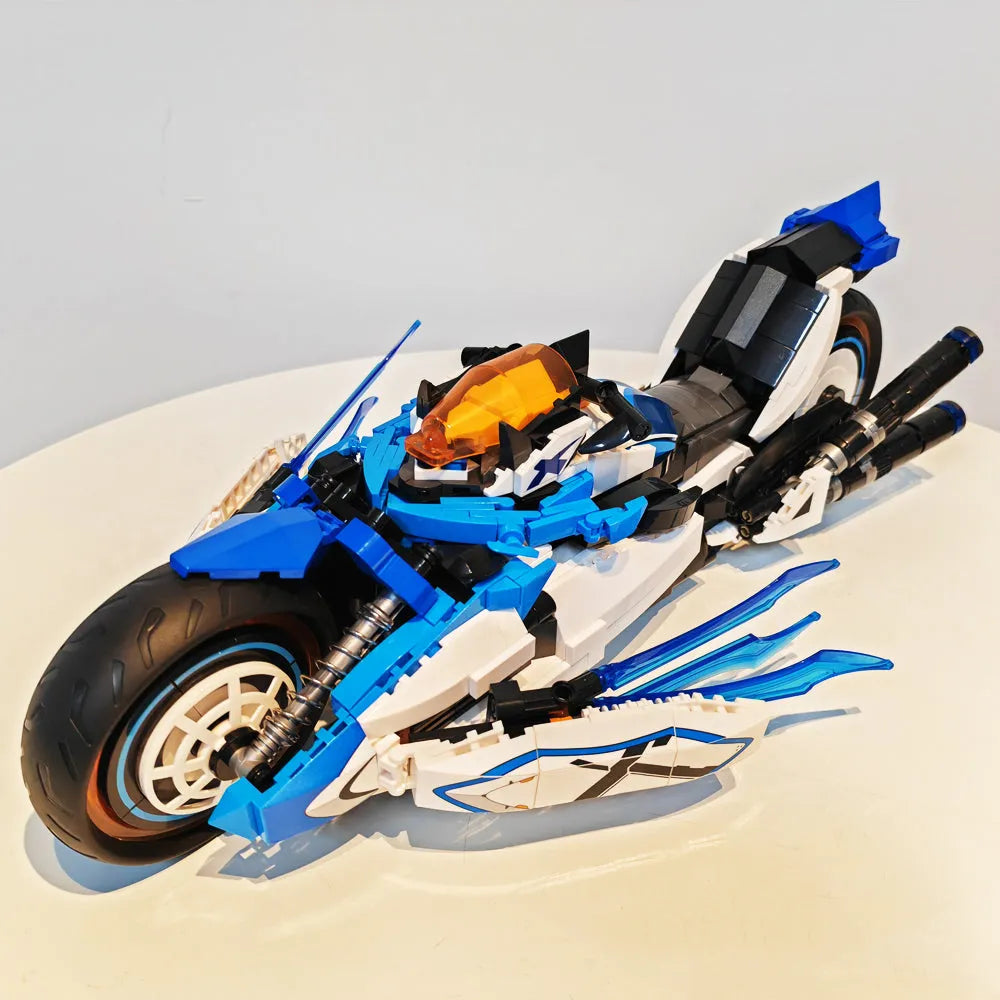 Building Blocks Tech MOC CYBERANGEL Concept Motorcycle Bricks Toy - 15