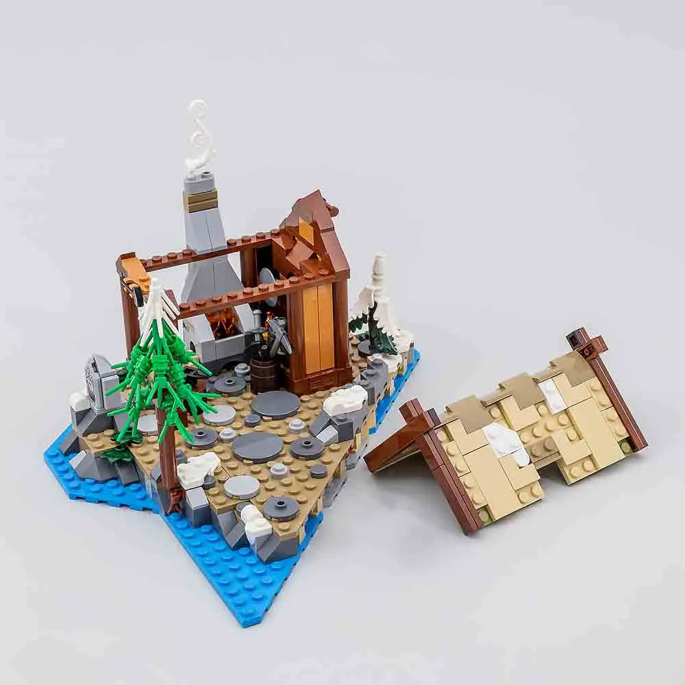 Building Blocks Creator Ideas MOC Viking Village Bricks Toy - 4