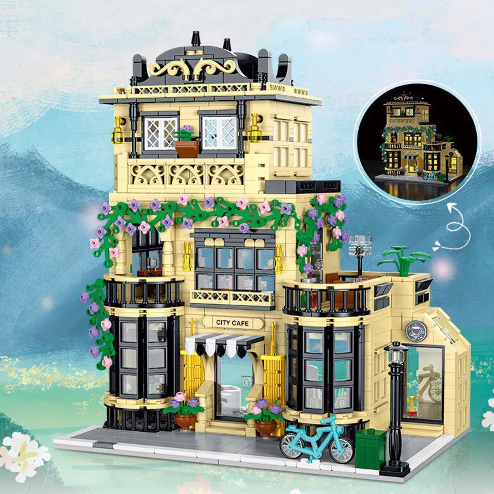 Building Blocks Creator Experts MOC City Cafe Block Module Bricks Toy - 3