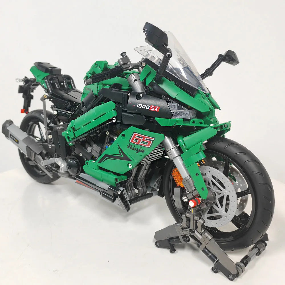 Building Blocks Tech MOC Kawasaki NINJA 1000SX Motorcycle Bricks Toy Construction Set Toys - 3
