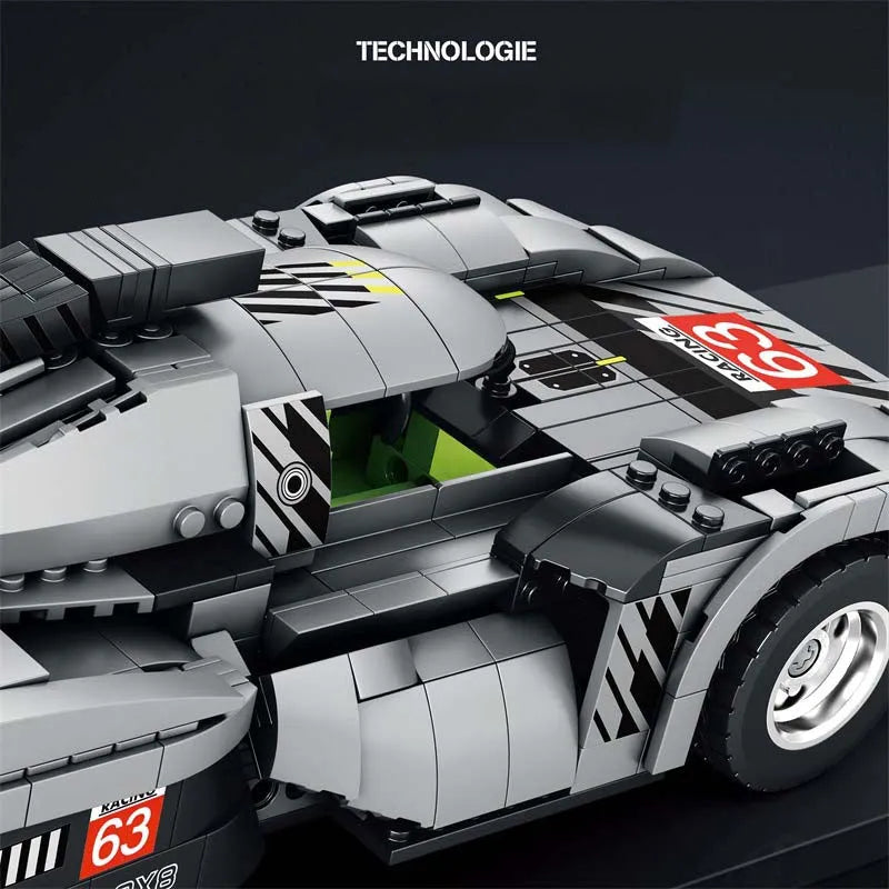 Building Blocks Tech MOC PEUGEOT 9X8 Hybrid Racing Car Bricks Toy Construction Set Toys - 3