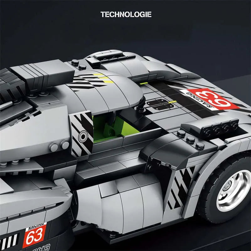 Building Blocks Tech MOC PEUGEOT 9X8 Hybrid Racing Car Bricks Toy - 3