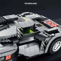 Thumbnail for Building Blocks Tech MOC PEUGEOT 9X8 Hybrid Racing Car Bricks Toy Construction Set Toys - 3