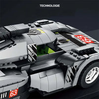 Thumbnail for Building Blocks Tech MOC PEUGEOT 9X8 Hybrid Racing Car Bricks Toy - 3