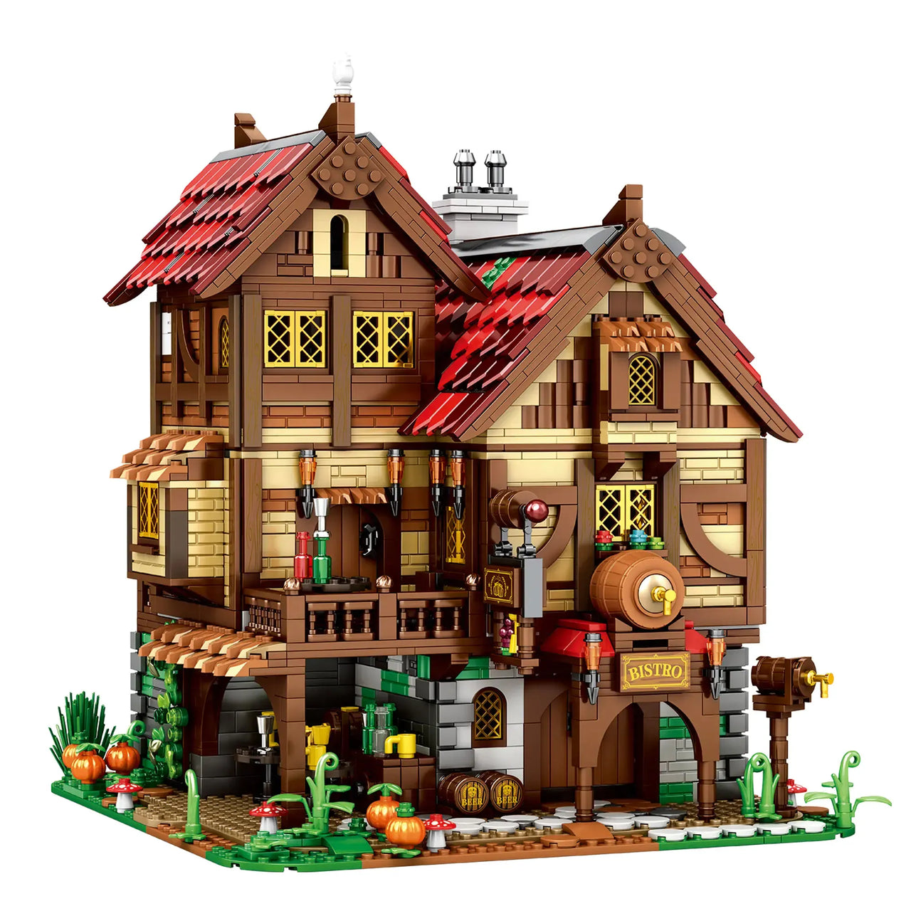 Building Blocks European Century MOC Medieval Town Bistro Bricks Toy - 1