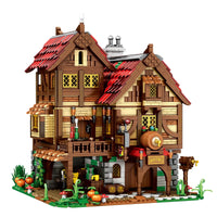 Thumbnail for Building Blocks European Century MOC Medieval Town Bistro Bricks Toy - 1