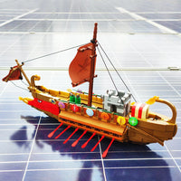 Thumbnail for Building Blocks Creator Experts Boat MOC The Spartan Ship Bricks Toys Construction Set Toys - 2