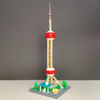 Thumbnail for Building Blocks MOC 5224 Architecture Oriental Pearl Tower Bricks Toy Construction Set Toys - 1