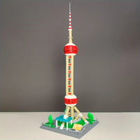 Thumbnail for Building Blocks MOC 5224 Architecture Oriental Pearl Tower Bricks Toy - 1