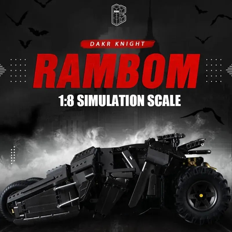 Building Blocks Technic Dark Knight MOC Rambom Car Bricks Toys - 3