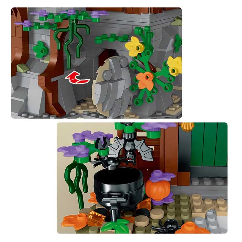 Building Blocks Creator Expert MOC Medieval Witch House Bricks Toy - 5