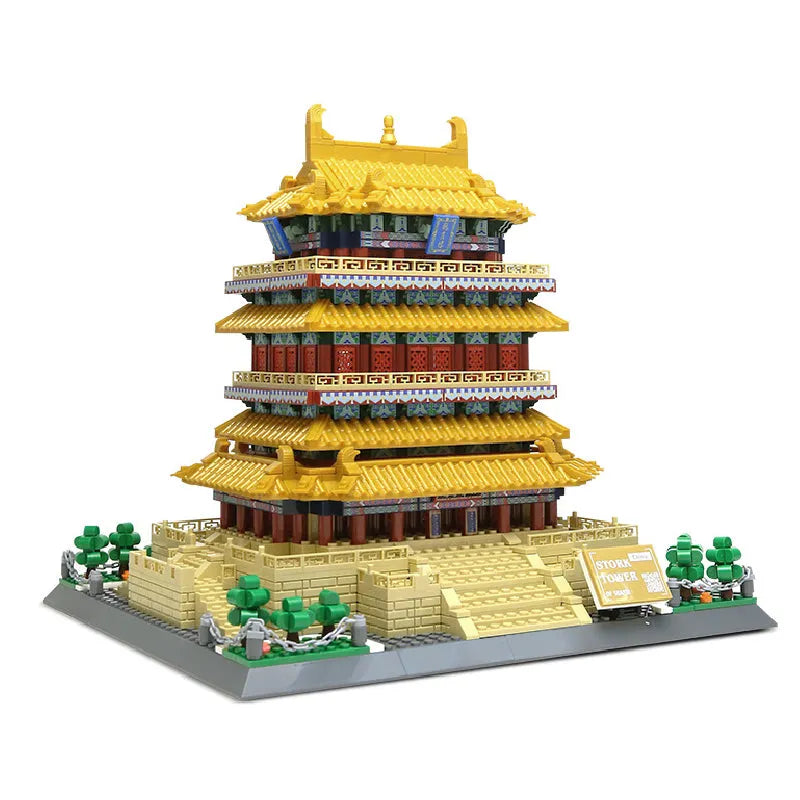 Building Blocks Creator Expert MOC China Stork Tower Bricks Toy Construction Set Toys - 1